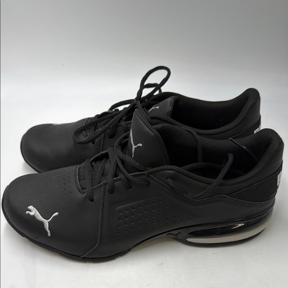 Mens Puma Viz Runner men's running shoes black silver 191037-05 Sz 13